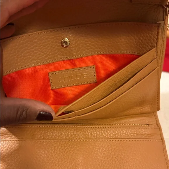 Chico’s Convertible Crossbody Bag Wallet Clutch Leather Purse - Picture 8 of 9